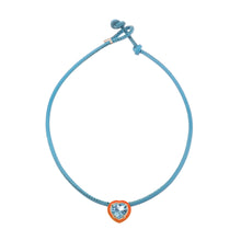 Load image into Gallery viewer, POP CHOKER WITH HEART IN CANDY SETTING IN JAPANESE ORANGE

