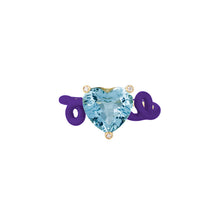 Load image into Gallery viewer, PENNY RING IN DEEP PURPLE WITH AQUAMARINE
