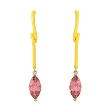 Load image into Gallery viewer, ALICIA EARRINGS IN SUNFLOWER WITH PINK TOURMALINE
