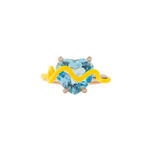 Load image into Gallery viewer, USAGI RING IN SUNFLOWER WITH AQUAMARINE
