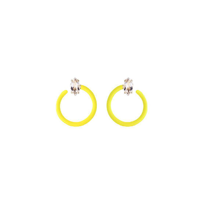 SMALL TENDRIL CIRCLE EARRINGS IN YELLOW