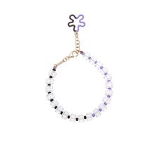 Load image into Gallery viewer, B BEADED BRACELET IN LAVENDER AND CHOCOLATE
