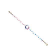 Load image into Gallery viewer, B SQUARE BEADED BRACELET IN PINK AND BLUE
