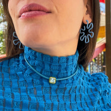 Load image into Gallery viewer, POP CHOKER WITH SQUARE IN CANDY SETTING IN PISTACCHIO
