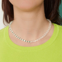 Load image into Gallery viewer, B BEADED NECKLACE IN PANNA AND GREEN
