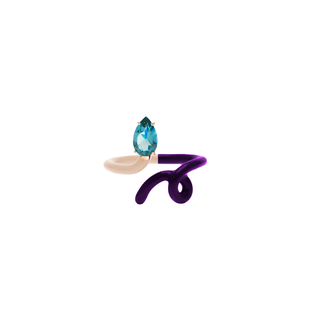 B VINE RING IN PURPLE AND PANNA