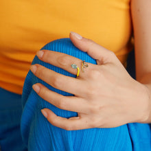 Load image into Gallery viewer, B HALF RING IN GOLD AND YELLOW
