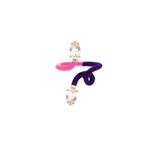 Load image into Gallery viewer, DOUBLE B VINE RING IN PINK AND PURPLE
