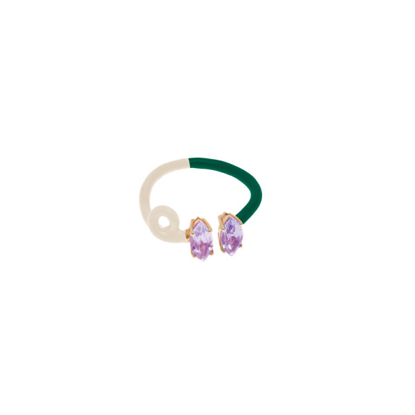 DOUBLE B VINE RING IN PANNA AND GREEN