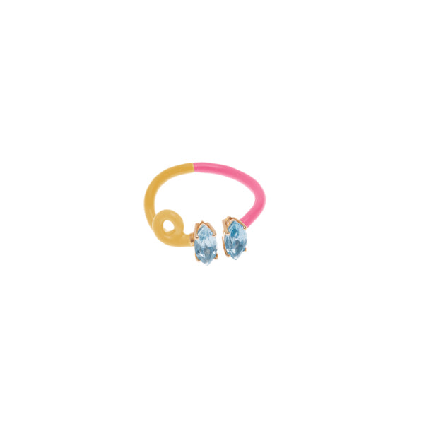 DOUBLE B VINE RING IN YELLOW AND PINK