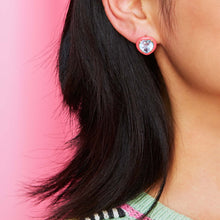 Load image into Gallery viewer, CANDY HEART EARRINGS IN HOT PINK
