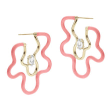 Load image into Gallery viewer, FLOWER POWER HOOPS IN LIGHT PINK
