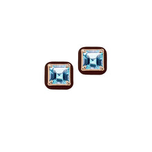 Load image into Gallery viewer, CANDY SQUARE EARRINGS IN CHERRY CHOCOLATE
