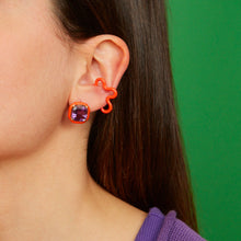 Load image into Gallery viewer, CANDY OCTAGON EARRINGS IN JAPANESE ORANGE - 99% PERFECT
