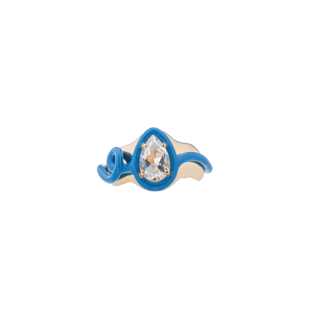 TOTALLY AWESOME SQUIGGLE RING IN TURQUOISE