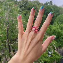 Load image into Gallery viewer, CAN YOU DIG IT? STACKING RING IN HOT PINK
