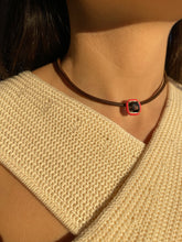 Load image into Gallery viewer, POP CHOKER WITH OCTAGON IN CANDY SETTING IN HOT PINK - 99% PERFECT
