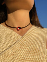 Load image into Gallery viewer, POP CHOKER WITH OCTAGON IN CANDY SETTING IN HOT PINK - 99% PERFECT

