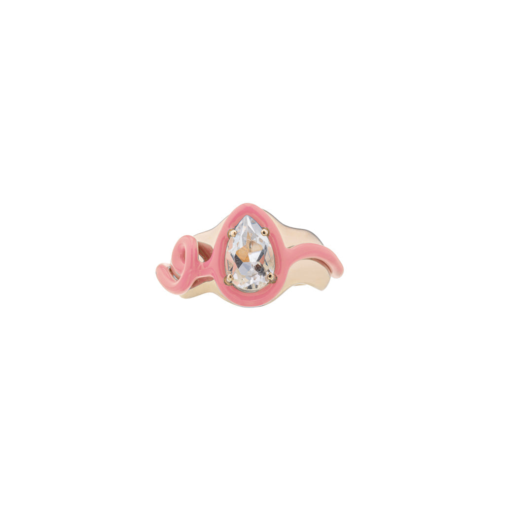 TOTALLY AWESOME SQUIGGLE RING IN LIGHT PINK