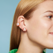 Load image into Gallery viewer, CANDY SQUARE SINGLE EARRING IN HOT PINK
