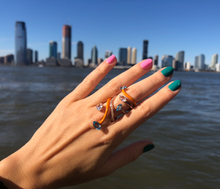 Load image into Gallery viewer, VINE WRAPPED COCKTAIL RING IN ORANGE
