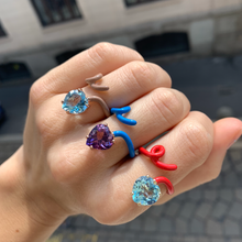 Load image into Gallery viewer, HEART TENDRIL RING IN TURQUOISE
