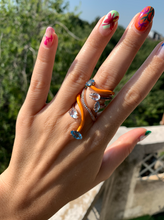 Load image into Gallery viewer, VINE WRAPPED COCKTAIL RING IN ORANGE
