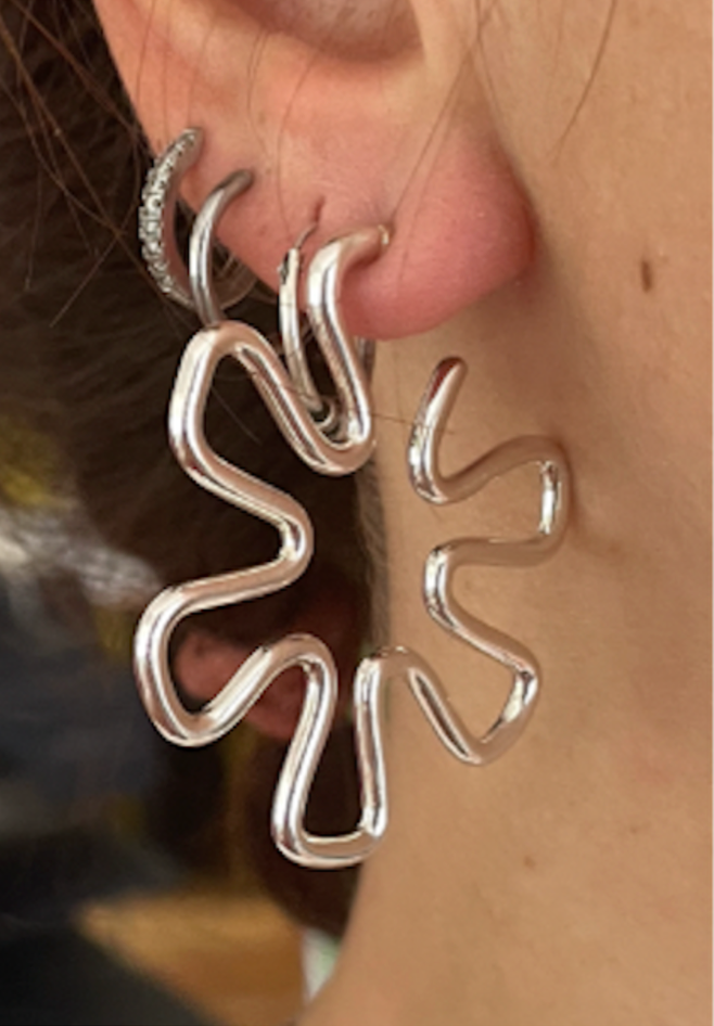 B silver EARRINGS