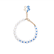 Load image into Gallery viewer, B BEADED BRACELET IN PANNA AND BLUE
