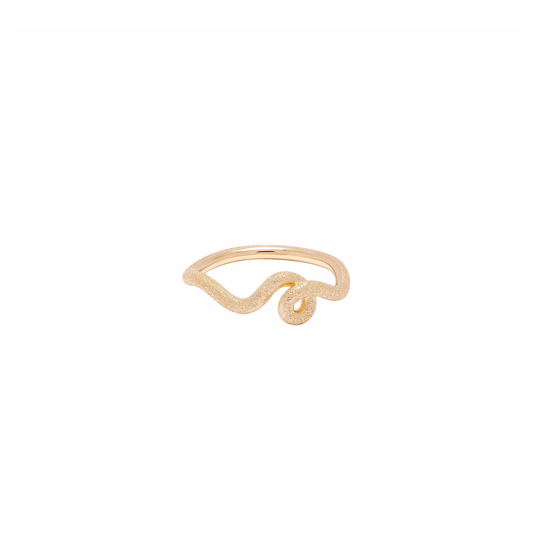 GOLD 'DIAMANTATO' WAVE STACKING RING