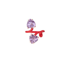 Load image into Gallery viewer, DOUBLE HEART VINE TENDRIL RING IN RED
