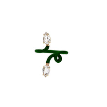 Load image into Gallery viewer, DOUBLE VINE TENDRIL RING IN EMERALD GREEN
