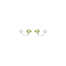 Load image into Gallery viewer, TENDRIL CRAWLER EARRINGS IN WHITE WITH PERIDOT
