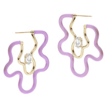 Load image into Gallery viewer, FLOWER POWER HOOPS IN LAVENDER
