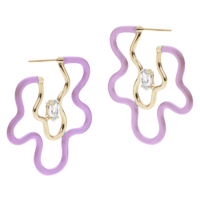 FLOWER POWER HOOPS IN LAVENDER