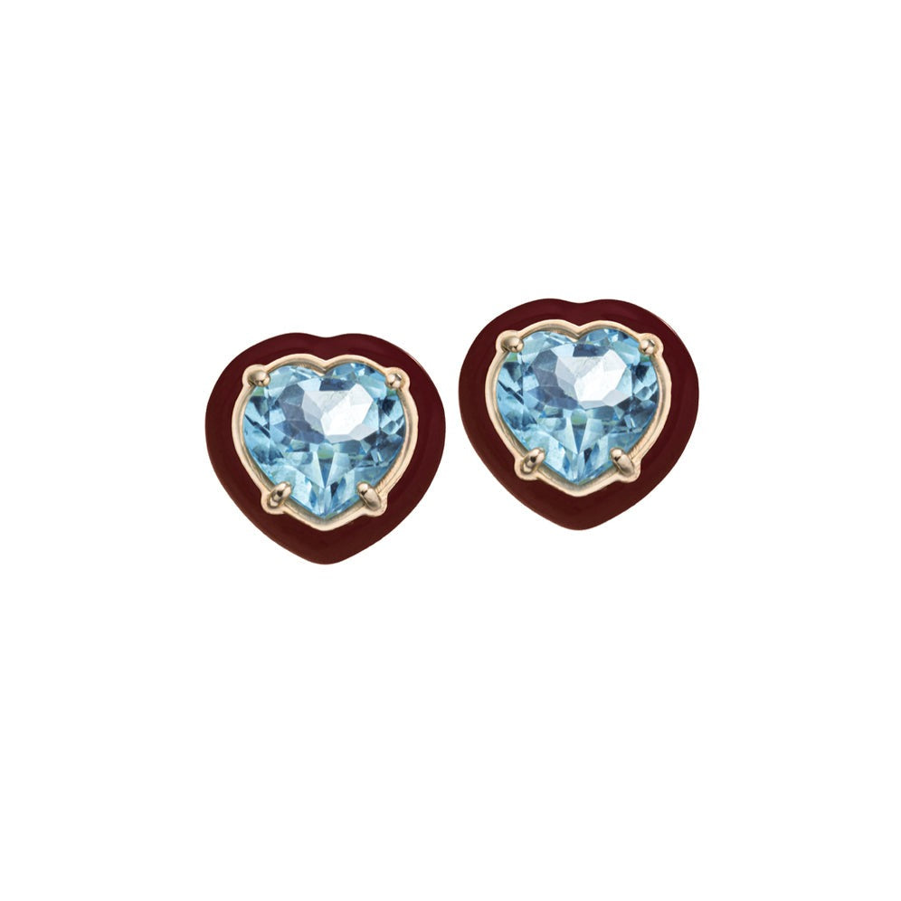 CANDY HEART EARRINGS IN CHERRY CHOCOLATE