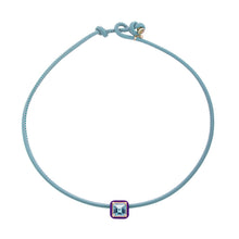 Load image into Gallery viewer, POP CHOKER WITH SQUARE IN CANDY SETTING IN DEEP PURPLE
