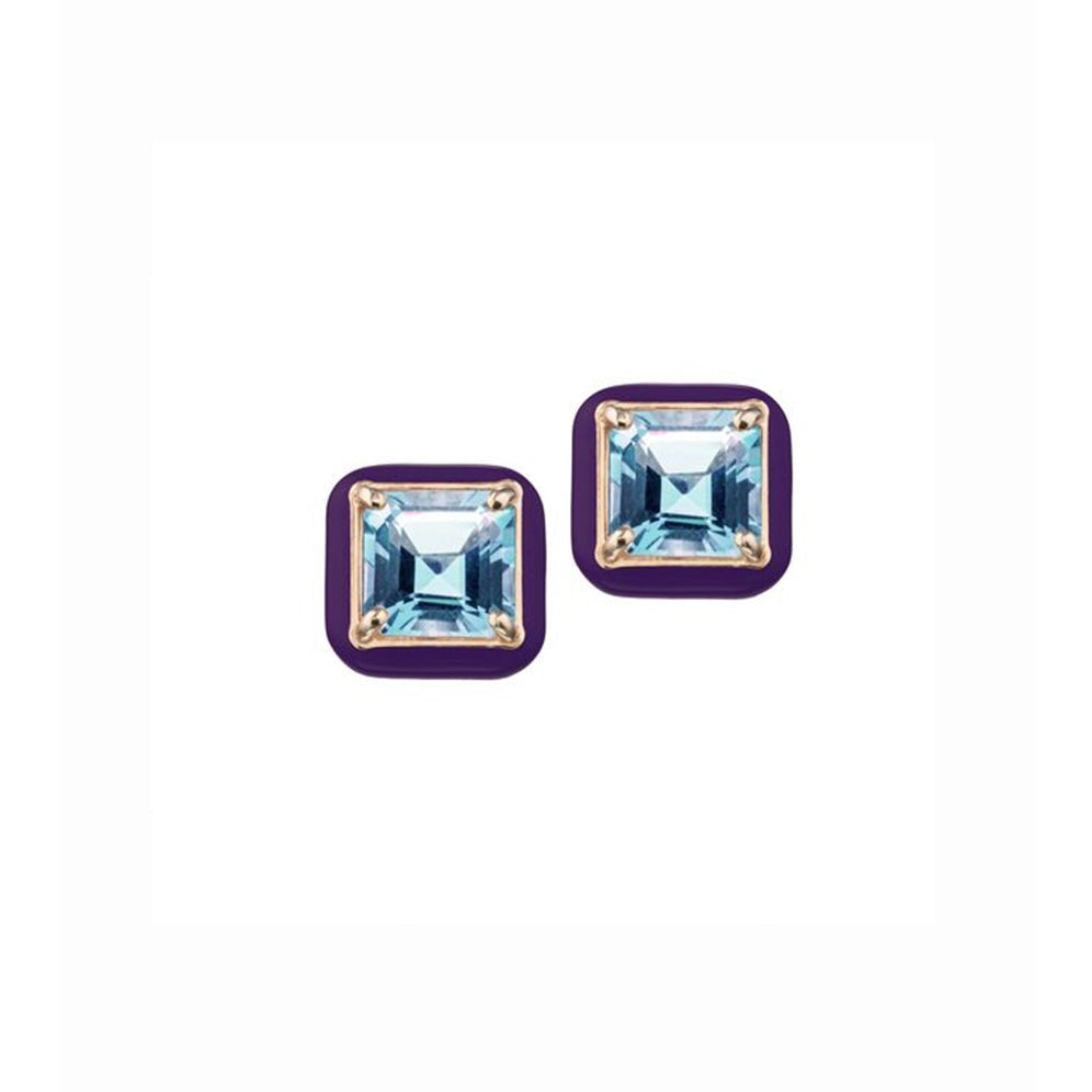 CANDY SQUARE EARRINGS IN DEEP PURPLE