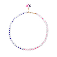 Load image into Gallery viewer, B BEADED NECKLACE IN PINK AND PURPLE
