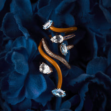 Load image into Gallery viewer, VINE WRAPPED COCKTAIL RING IN ORANGE
